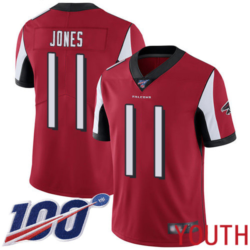 Atlanta Falcons Limited Red Youth Julio Jones Home Jersey NFL Football #11 100th Season Vapor Untouchable